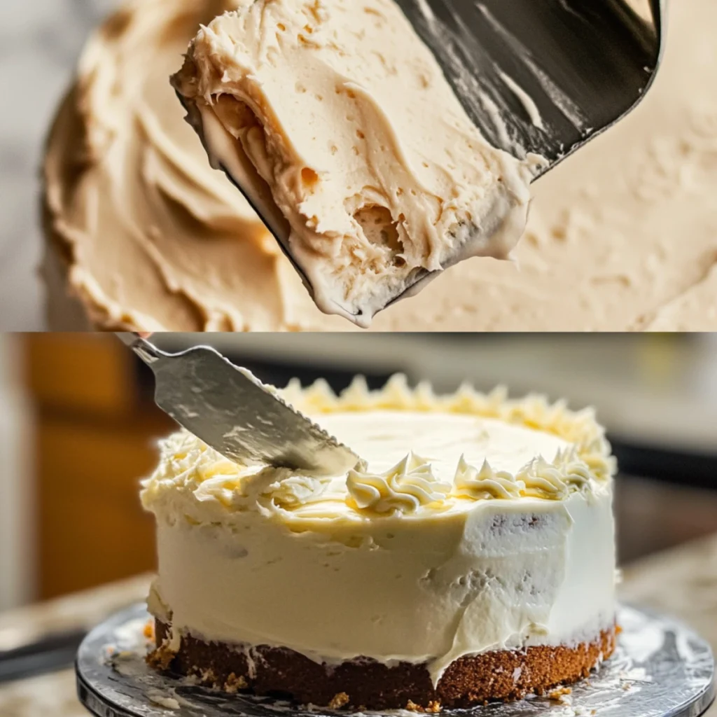 Frosting chocolate cake with cream cheese frosting