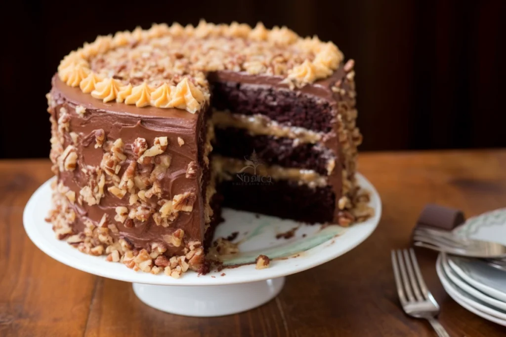 german chocolate cake origin with coconut pecan frosting
