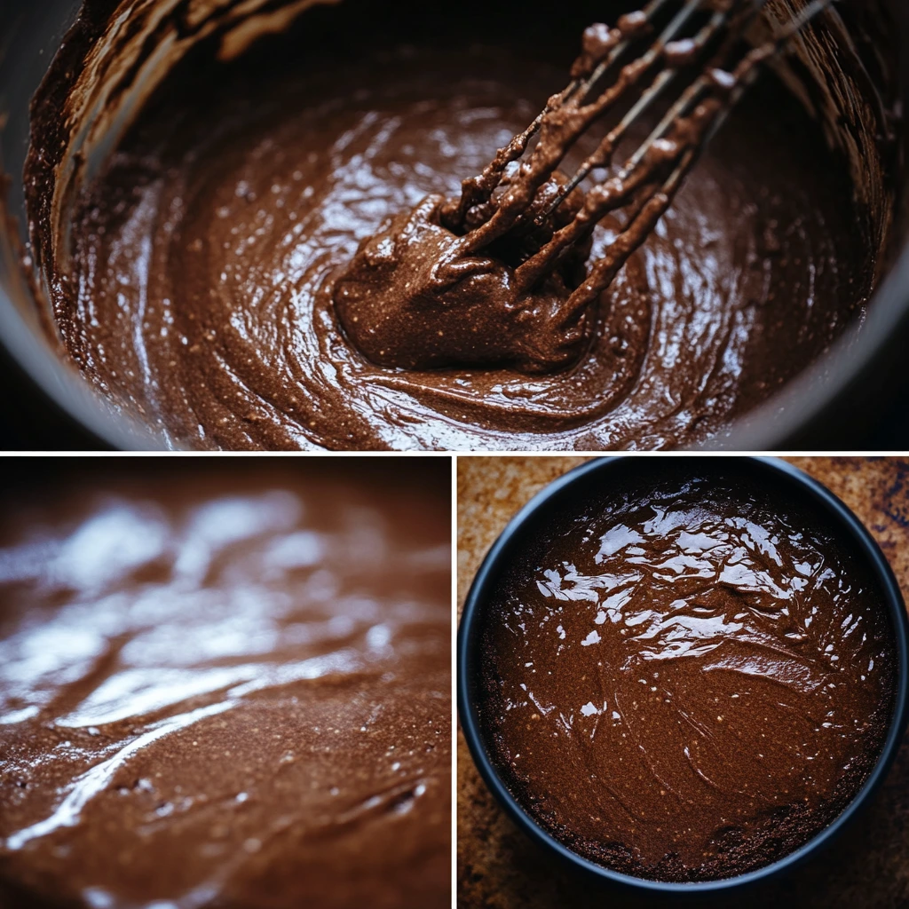 Preparing 3-ingredient protein chocolate cake batter