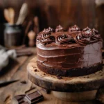 Sour cream chocolate cake recipe with moist crumb and rich ganache