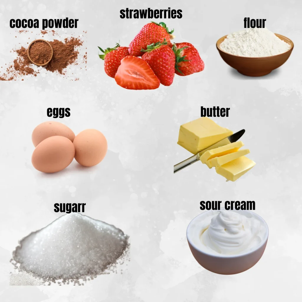 chocolate strawberry cake ingredient